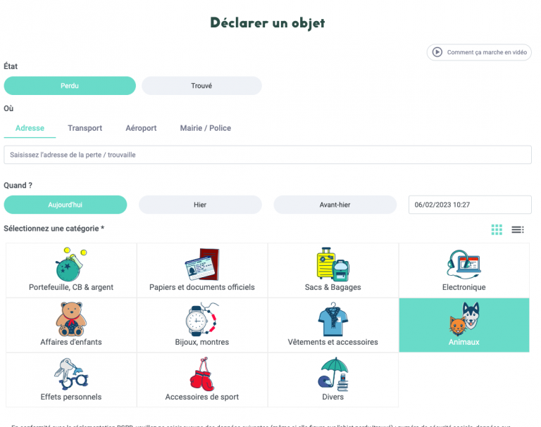 Déclarer un objet