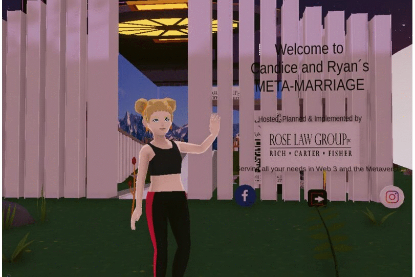 Un mariage dans le métavers Decentraland