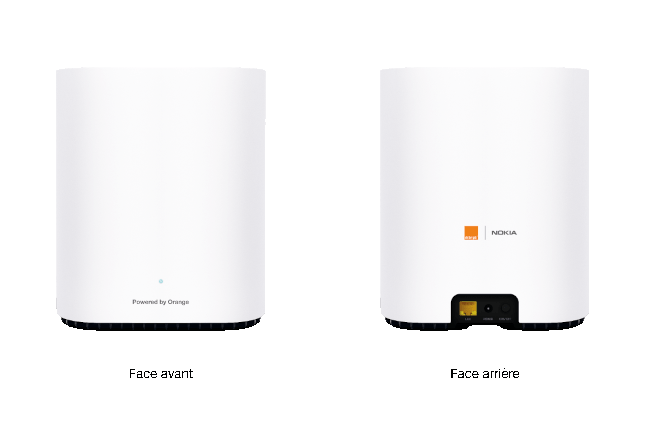 Vues avant et arrière de la box 5G dite Flybox, une solution à la fin de l'ADSL